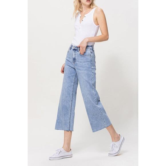 Vervet by Flying Monkey Super High Rise Crop Wide Leg Jeans - V2944 - Size 30 - Picture 7 of 10